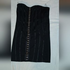 Forever 21 Black Strapless Dress with Silver Accents